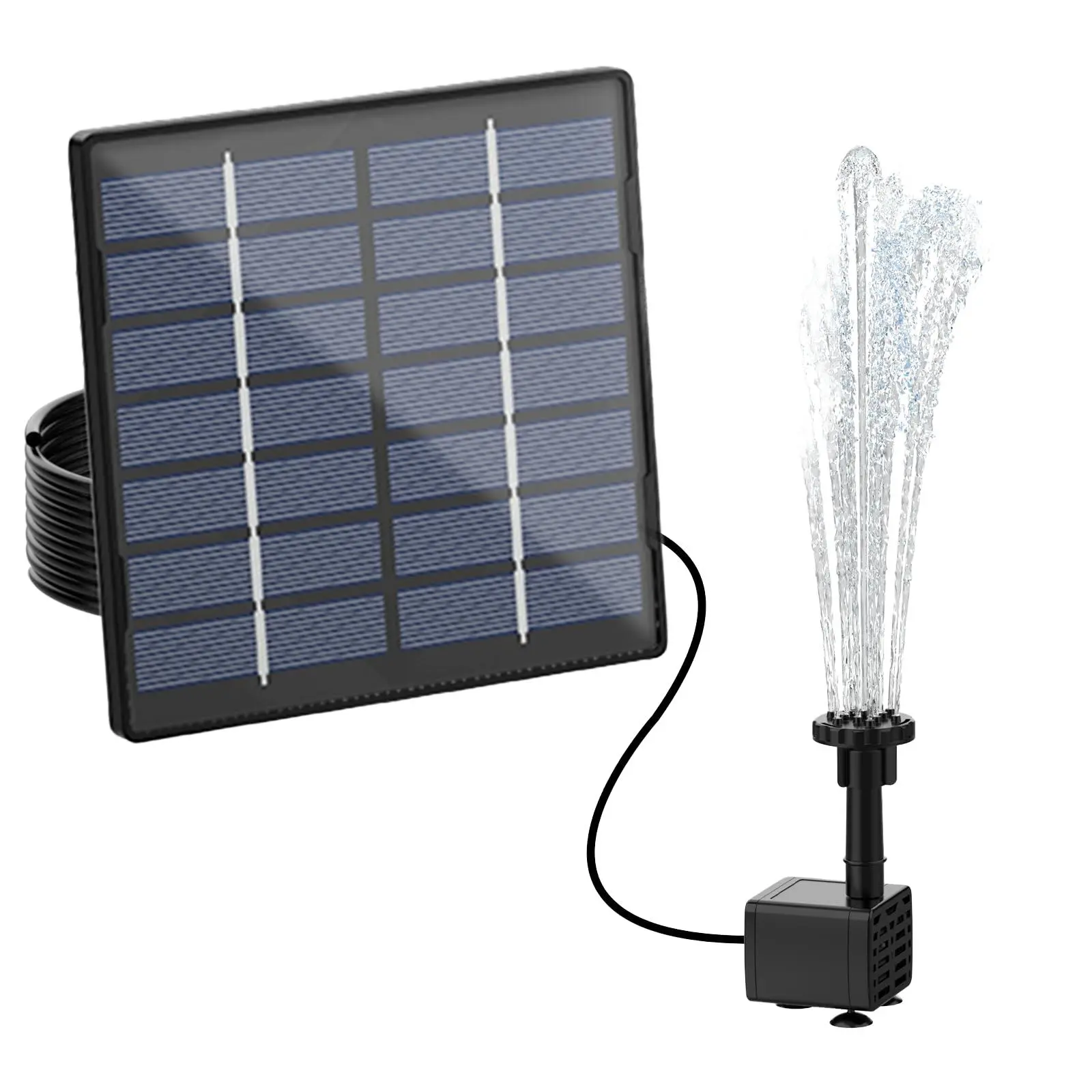 Solar Powered Fountain Pump, 1 Count Solar Fountain Pump with 6 Nozzles, Outdoor Water Feature for Bird Bath, Pond, Garden, Fish Tank