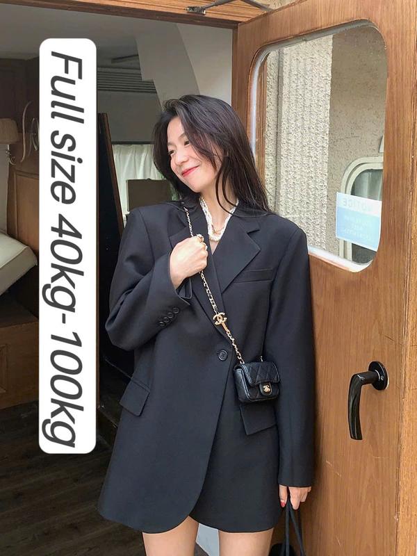 Áo blazer form rộng 2 lớp dày dặn, phong cách hàn quốc đủ size 40-100kg Nữ Women