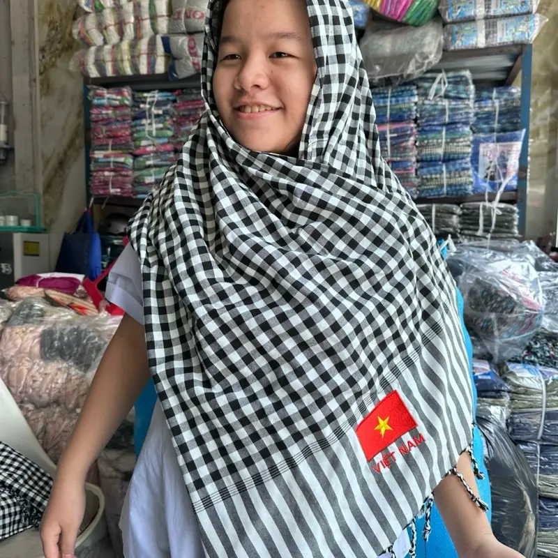 Khăn rằn Nam Bộ nhìu màu nhìu mẫu vải cotton thoáng mát chống nắng làm khăn quàng choàng cổ 0