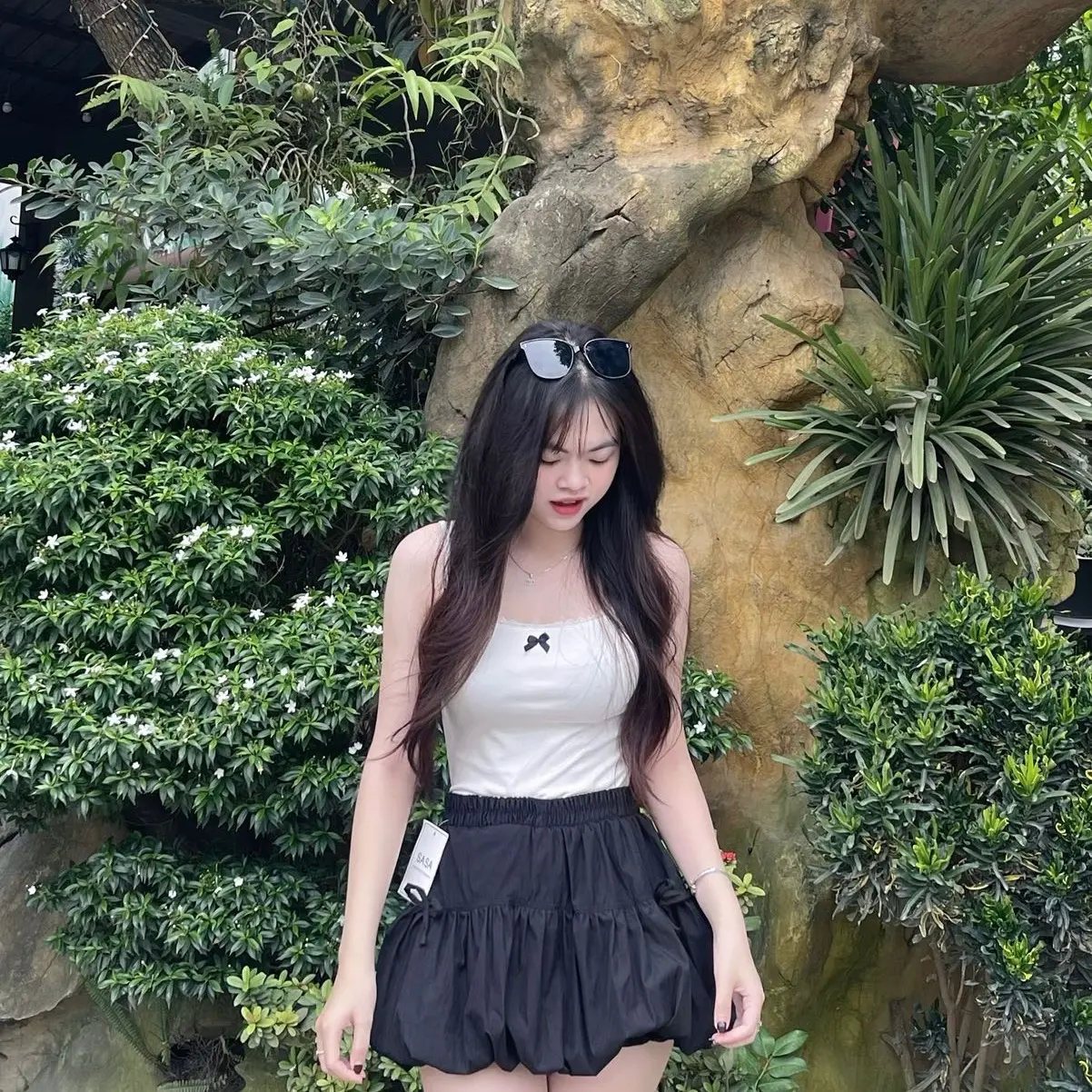 ￼Chân Váy Nơ Phồng 2 Lớp Chất Gió Mát Nhẹ Có Quần Trong Hàng Đẹp Nên Dáng Siêu xinh Nữ Women