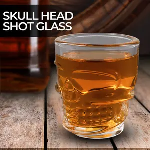 Gelas Whiskey Rock Glass Shot Skull Head Crystal 50 ml
