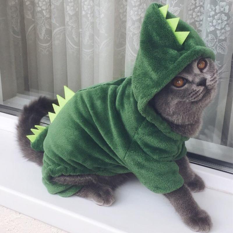 Product Introduction of Pet Dog Clothes Small and Medium-Sized Dogs with Velvet Dinosaur Pet Cat Clothes 18