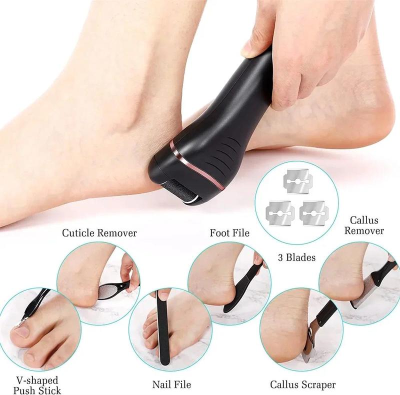 Product Introduction of Electric Foot File Callus Remover Professional Foot Grinder Pedicure Machine Tools Rechargeable Heel Cracked Dead Skin Scrubber 13
