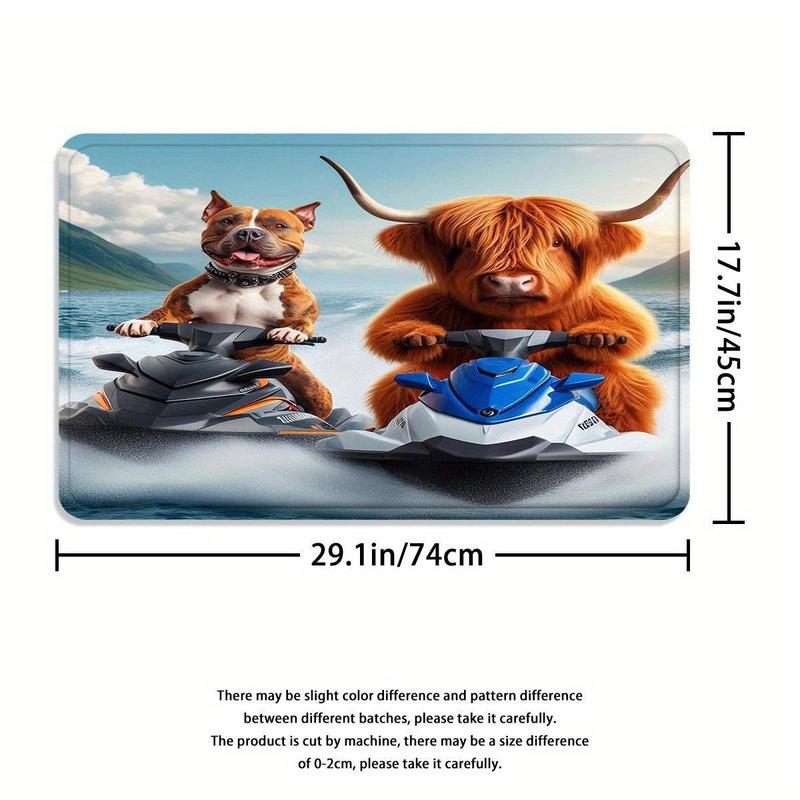 Western Cow Pattern Bathroom Decorations, 4 Counts/set Including Shower Curtain & Toilet U-shape Mat & Bathroom Mat & Toilet Lid Cover, Bathroom Accessories 6