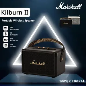 Marshall Kilburn II Speaker Portable Bluetooth 5.0 Waterproof IPX2 20 Jam Baterai Original Marshall Speaker Wireless Audio Outdoor