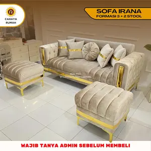 Cahaya Rumah Cimande - Sofa Irana 3 + 2 Stool / Sofa Ruang Tamu / Sofa Duduk / Bahan empuk dan halus / custom