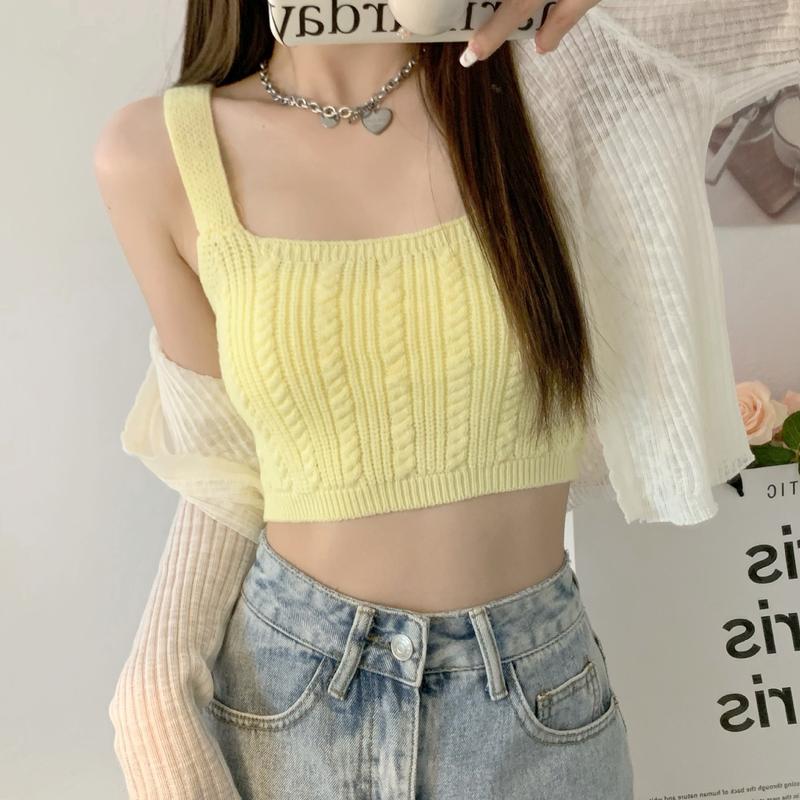 A001- Áo croptop nữ - Áo hai dây bản to phối đồ siêu xinh 5