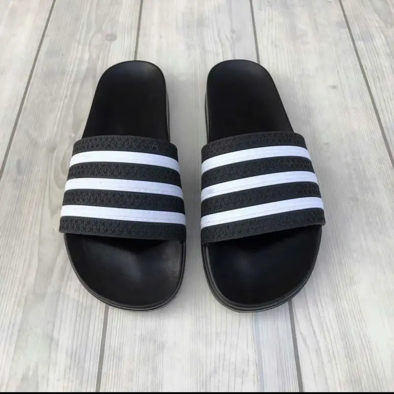Dép Quai Ngang Kẻ Sọc Đen Trắng Nam Nữ Trend 2025 - Đê Cao Pu Đúc Cao 2cm - Size 37-43 0