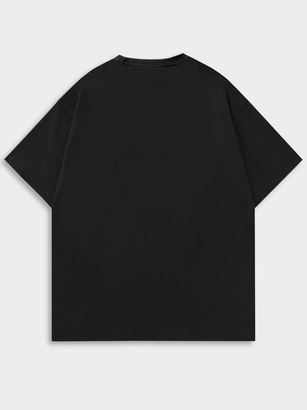 Men's Regular Fit Letter Print Round Neck Tee, Casual Short Sleeve Crew Neck T-shirt for Daily Wear, Fashion Men's Top for Summer 7