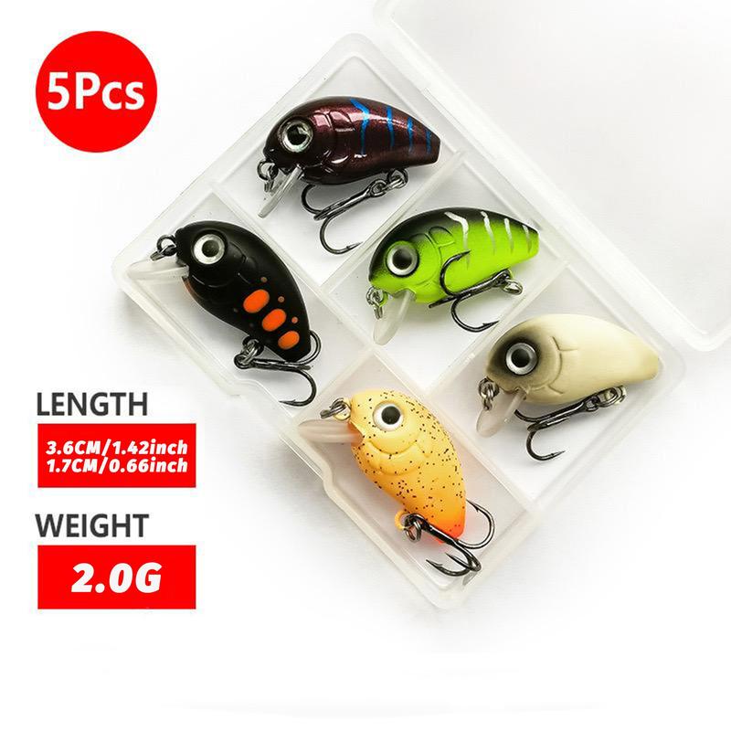 Product Introduction of Artificial Fishing Lure, 5 Counts/set Slow-sinking Rock Little Fatty Mini Stream False Imitation Bait, Fishing Accessories for Outdoor Fishing 8