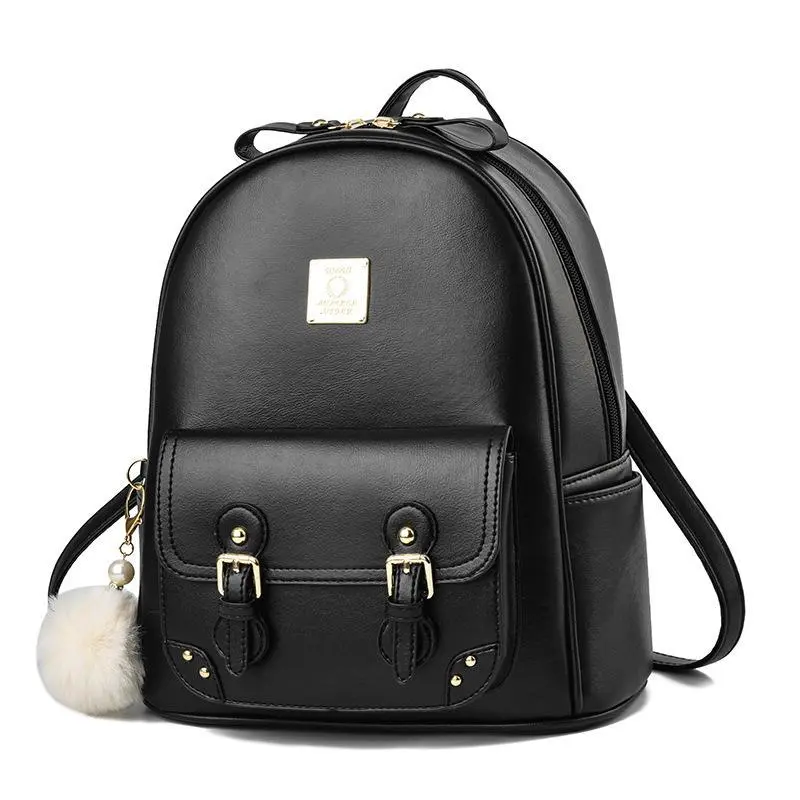 Balo Nữ Hai Dải Thời Trang Đeo Đi Học Đi Chơi Da Backpack Đeo Vai 3