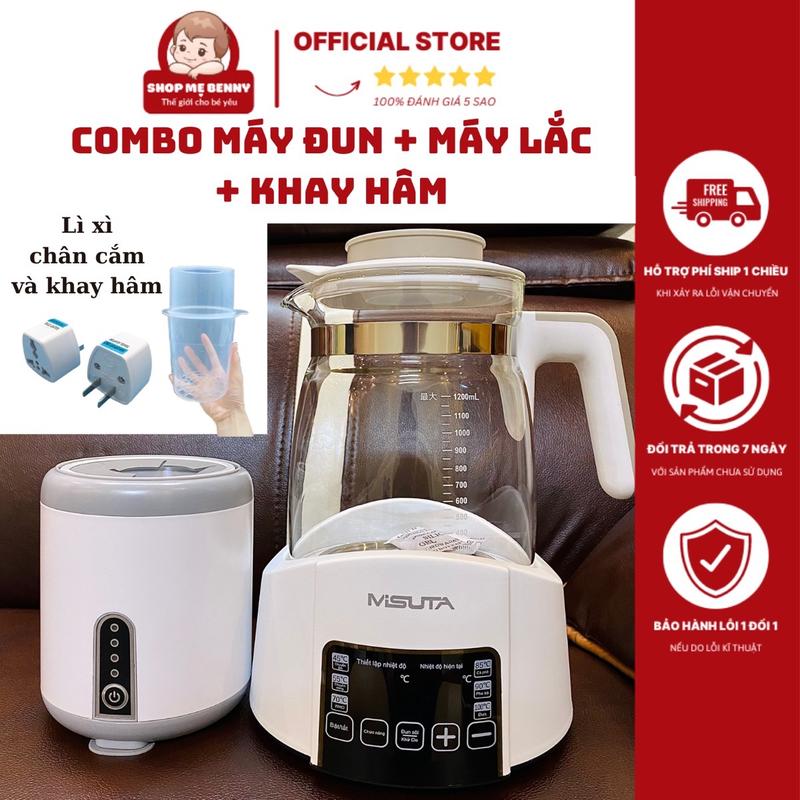 BẢN TIẾNG VIỆT Combo máy đun nước MISAN kèm khay hâm và máy lắc sữa tiện dụng cho bé