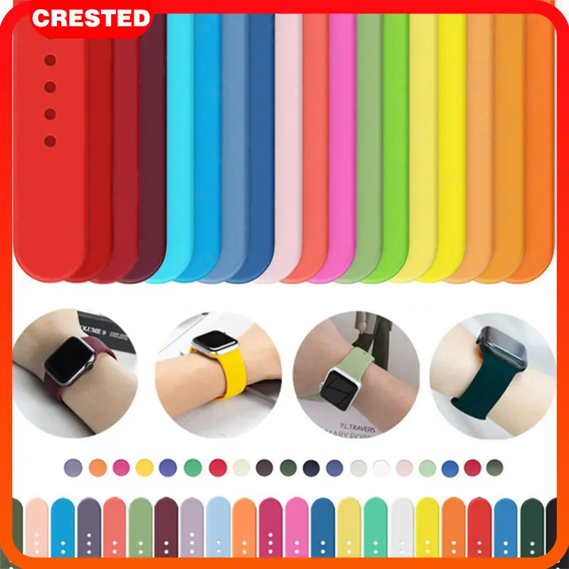 Dây Đeo Cao Su Thể Thao Mềm Silicone Cho Apple Watch IWatch 49 46 45 42 44 41 40 38mm Series 10 9 8 7 6 5 4 Ultra 2 SE 2