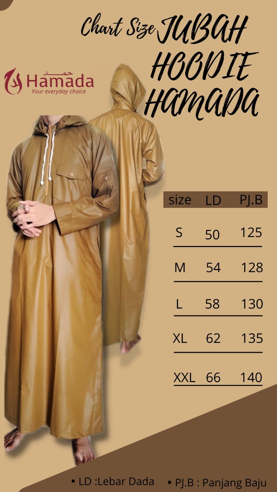 COD JUBAH PRIA HOODIE BRAND HAMADA ZIPPER BAHAN KATUN MINYAK LENGAN PANJANG