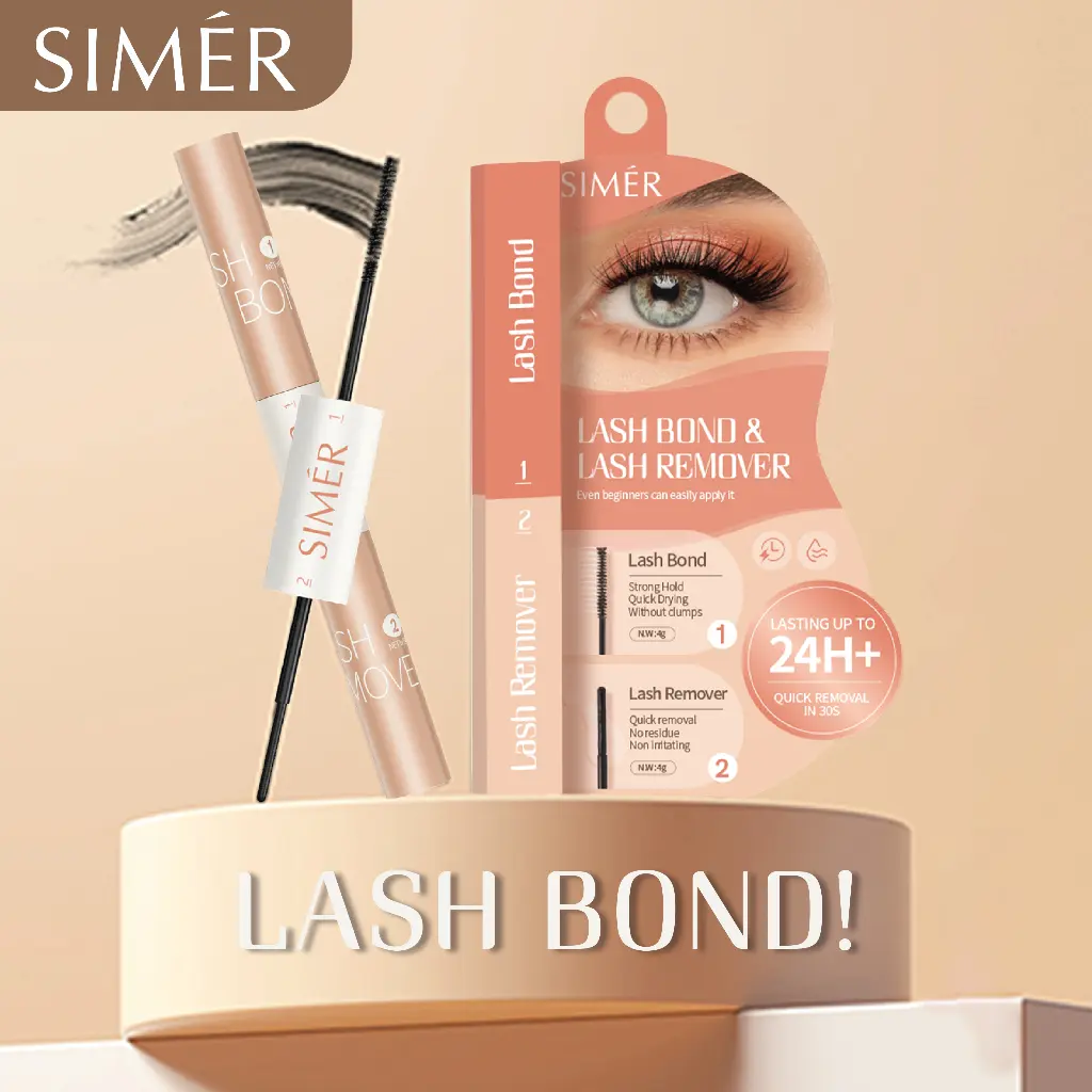 SIMER 2-in-1 Lash Bond & Remover – Long-Lasting, Waterproof, Easy Removal for DIY Cluster Lashes Lem Maskara Bulumata Hitz Viral
