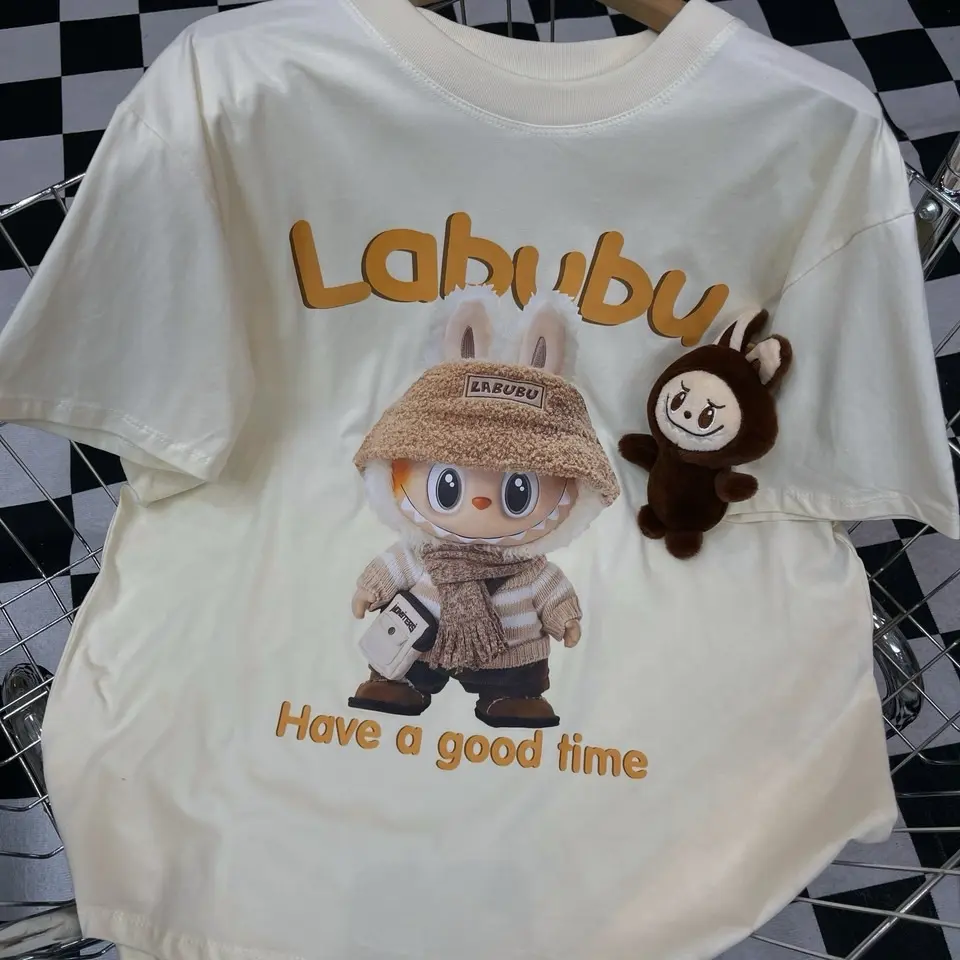 ÁO PHÔNG COTTON 4 CHIỀU THỎ ĐEO TÚI CHÉO KÈM GẤU