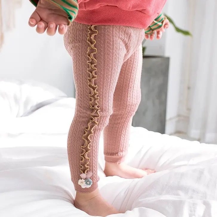 (LG A) Legging Anak Bayi Perempuan Tebal Import Ruffle Bunga Bintang Kelinci 2