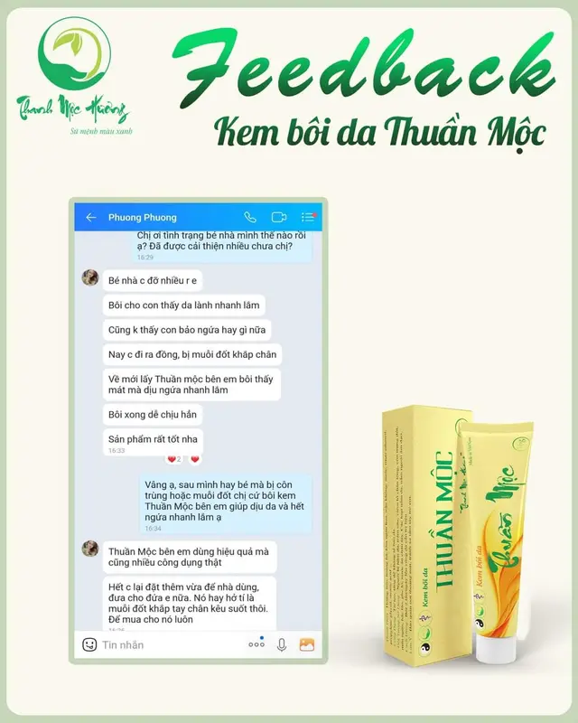 Thuần mộc bôi da kem bôi da thuần mộc nấm ngứa hắc lào Thanh Mộc Hương 3