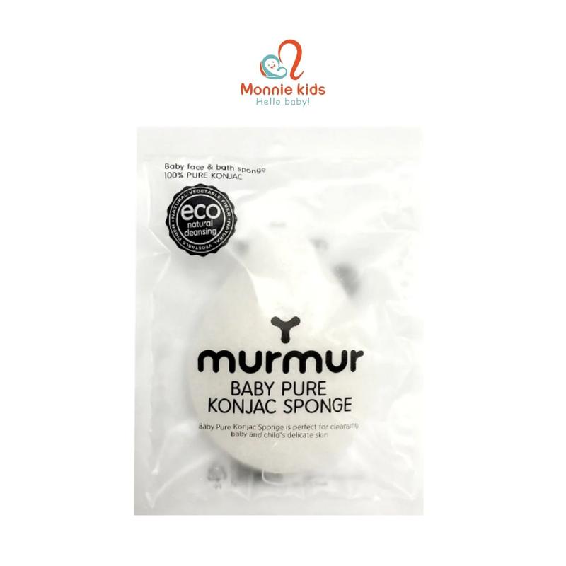 Bông tắm hữu cơ cho bé Murmur , bông tắm organic sợi tre nội địa Hàn Quốc  - Monnie Kids