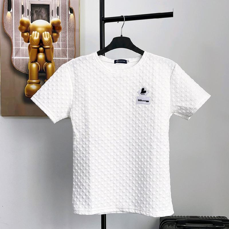 Áo Thun Vải Xốp Ngắn Tay Nam Vải Xịn Cá Tính Menswear Màu Trắng Nam