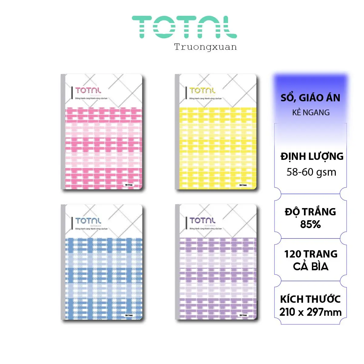 Sổ A4 Lesson Plan kẻ ngang Total GA16- 120 trang