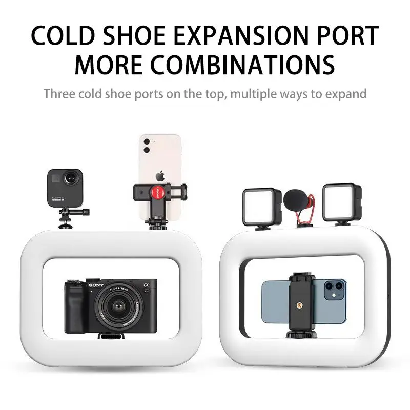 Portable Selfie LED Light with Tripod, Modern Handheld Stabilizer with Ring Light, Photographic Fill Light Equipment, Selfie Light for Live Streaming & Video Recording, Selfie Accessories, Photographic Kit, LED Fill Lights 6