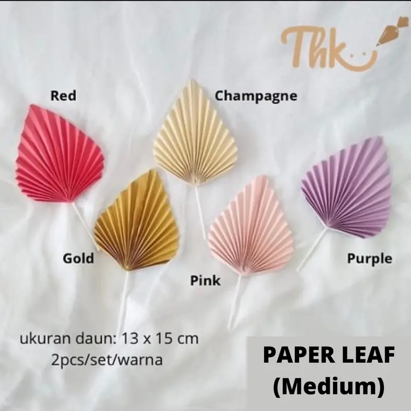 (2 pcs) Hiasan Kue Daun Kertas (SMALL & MEDIUM( 0