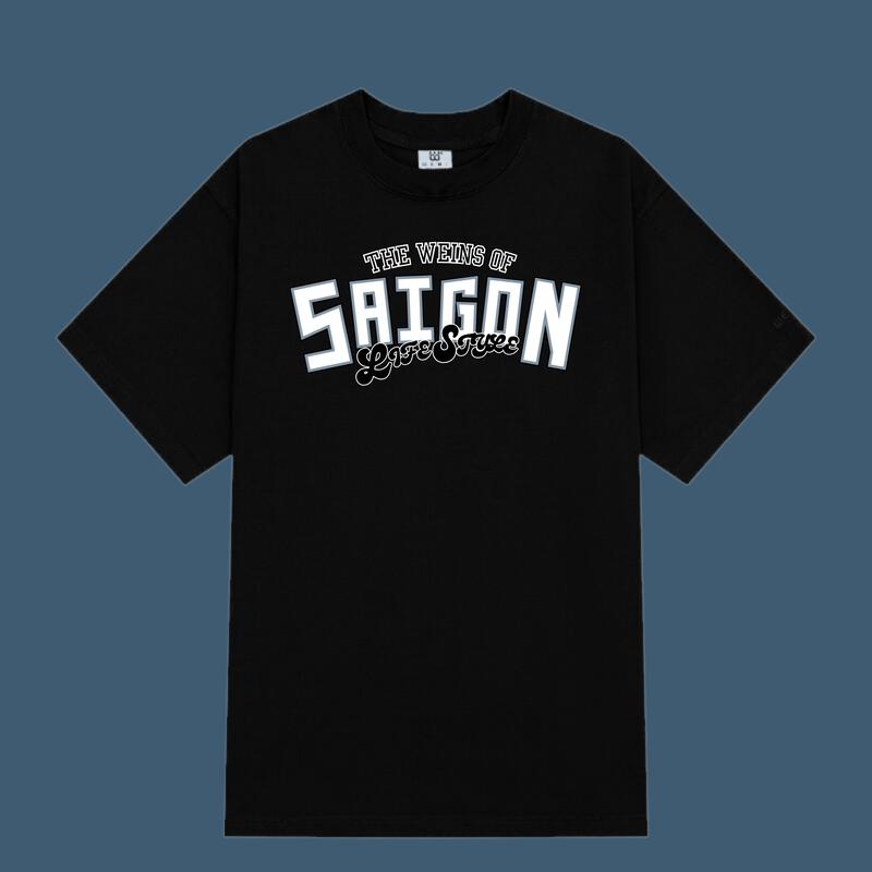 Áo phông WEINS mẫu Saigon lifewear áo thun form rộng cổ tròn basic vải cotton compact extra co giãn 2 chiều thấm hút chất lượng cao cho nam nữ Menswear