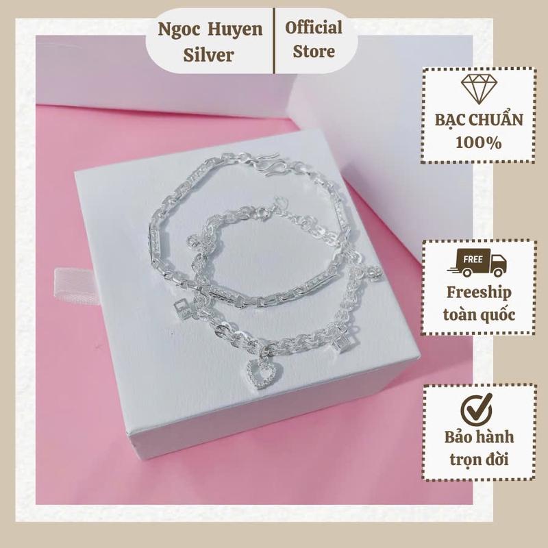 Set lắc tay đôi bạc ý cho cặp đôi xinh xắn tặng kèm hộp P.A.N 0