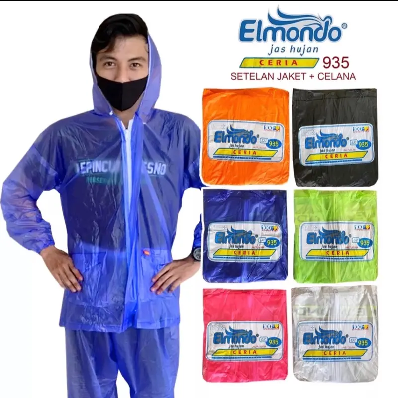 PROMO BULAN INI JAS HUJAN ELMONDO BAHAN TEBAL //PAYUNG LIPAT TERMURAH Reusable S 4