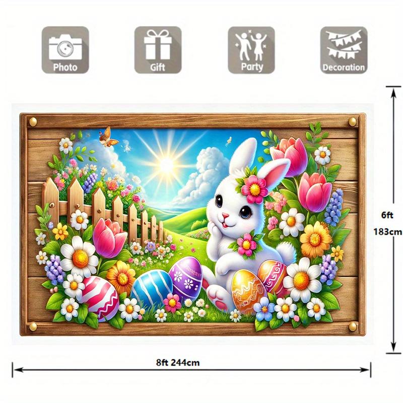 Biểu Ngữ Phục Sinh Vườn Mùa Xuân, Chất Liệu Polyester 70g / m², Phông Nền Gian Hàng Ảnh Sống Động, Đồ Trang Trí Tiệc Trong Nhà / Ngoài Trời Bền, Dễ Phối Đồ Cho Sinh Nhật, Tailgating, St. Đồ trang trí theo mùa, Patrick's, Valentine's, Tốt Nghiệp 4