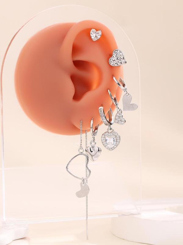 Cute Heart & Star Design Earrings Set, Fashion Jewelry for Party, Daily Clothing Decor, Trendy All-match & Exquisite Jewelry for Birthday Gift 3