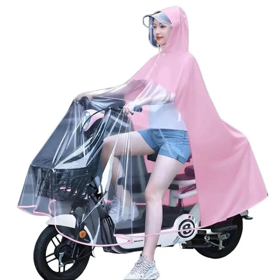 Áo mưa cánh rơi nửa trước trong suốt cho Mẹ và Bé che phủ toàn thân, kèm kính chắn mưa