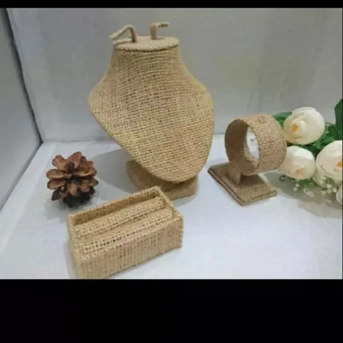 Sett tempat perhiasan bahan goni mahar seserahan