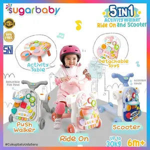 SUGARBABY 5in1 ACTIVITY WALKER, RIDE ON & SCOOTER