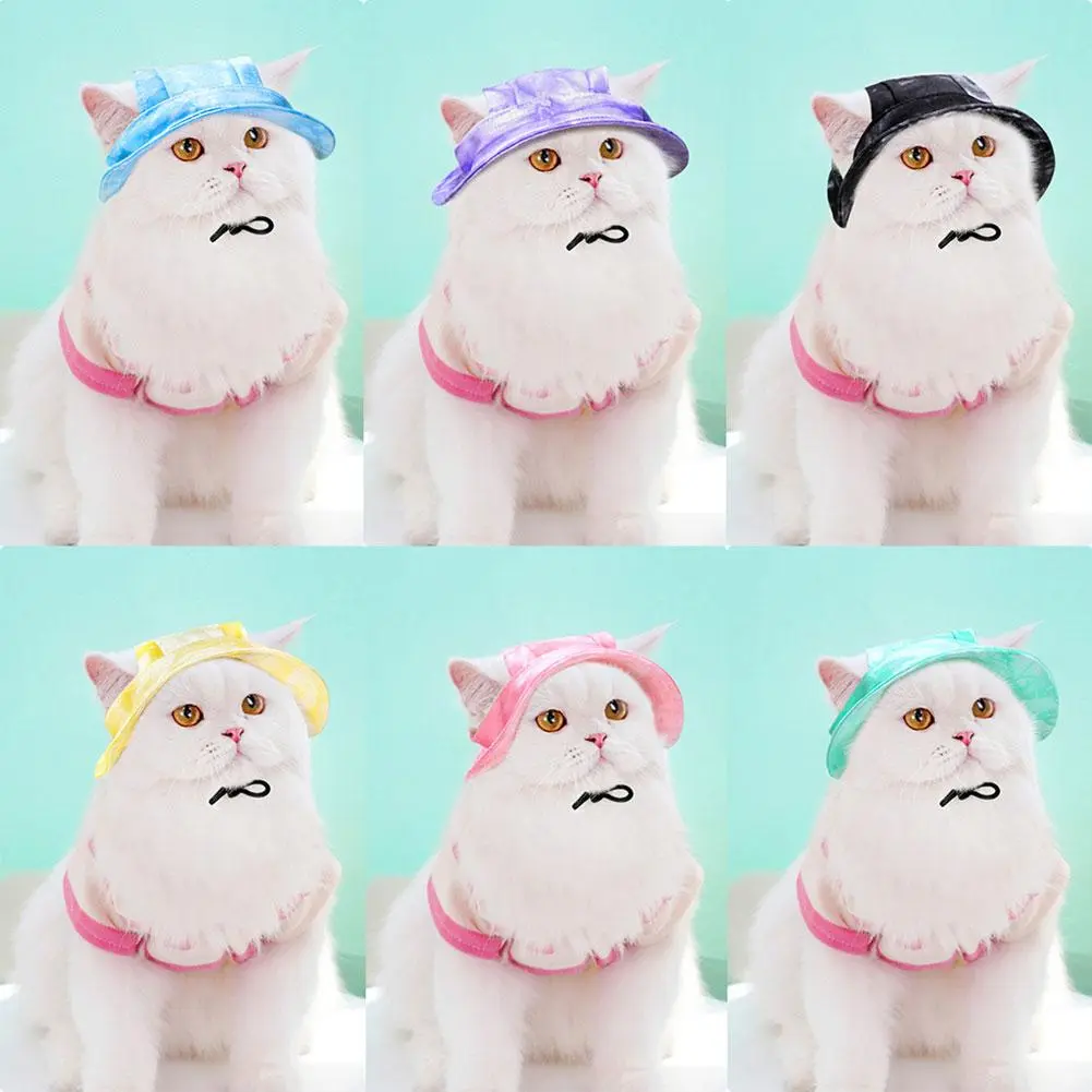 Dogs Cats Sunshade Anti Strangulation Hat Anti-shedding Exposed Ears Adjustable Rope Buckle Sun Hat