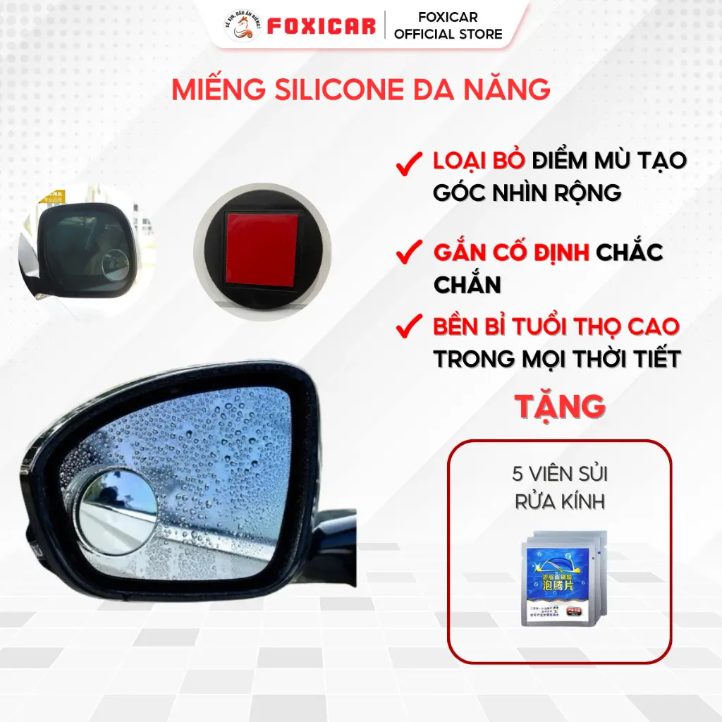 Gương cầu lồi ô tô cao cấp, gắn gương chiếu hậu cho xe hơi, cố định không xoay, loại bỏ điểm mù