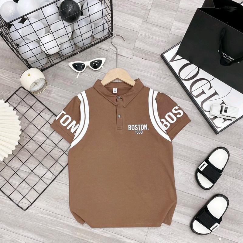 Áo phông có cổ cho bé trai sz 25-40kg