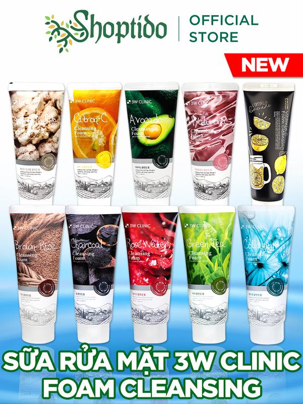 Sữa Rửa Mặt Dưỡng Ẩm Làm Sạch Sâu 3W Clinic Cleansing Foam 100ml Nữ Skincare