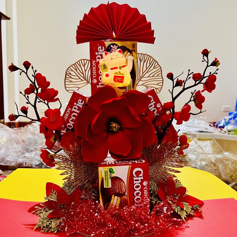 [Sét Mộc Lan] sét phụ kiện trang trí Vip hoa mộc lan Vàng , Đỏ , trang trí tháp Tết, sét đồ làm tháp bánh tài lộc , tháp bia, tháp oản giá rẻ Tết Nguyên Đán, Tết 2025