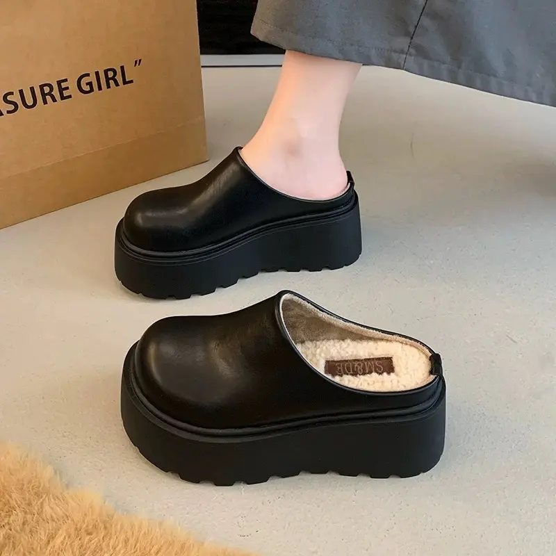 Dép nữ sục da Xịn chất đẹp đế cao bánh mì - GiàY - Shoes DéP Nhung 3