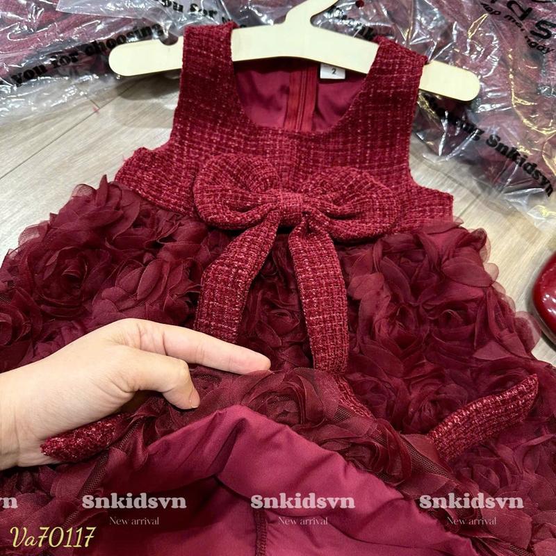 Ánh Vân- váy dạ nơ hoa hồng nổi ( k kèm áo trắng ) 3