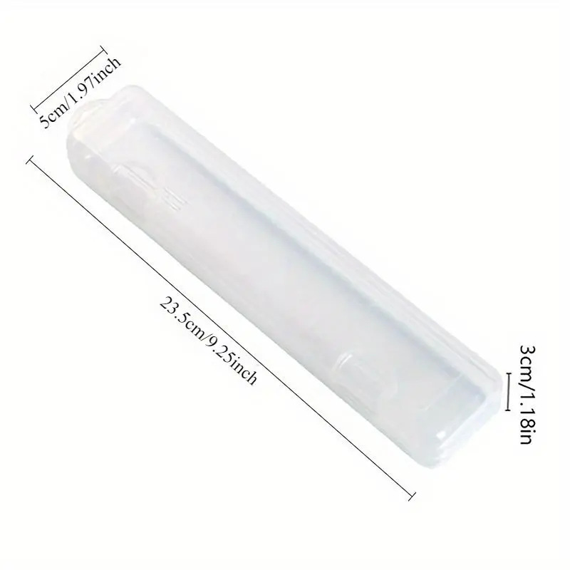 Clear Makeup Brush Holder, 1 Count Portable Makeup Brush Storage Box with Lid, Desk Organizer for Home Office School Dormitory Kitchen 6