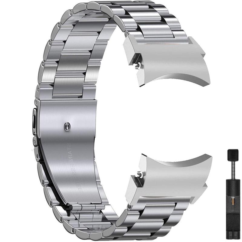 Stainless Steel Watch Band, Deployant Clasp Watch Band for Samsung Galaxy Watch 6 5 4 44mm 40mm, Smart Watch Accessories 0