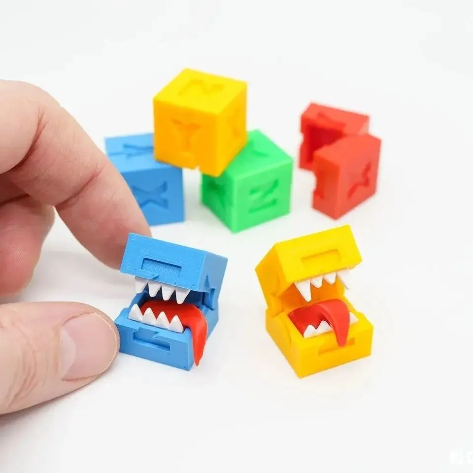 3D Printed Movable Hinge Cube New Model Ornament Transformable Building ...