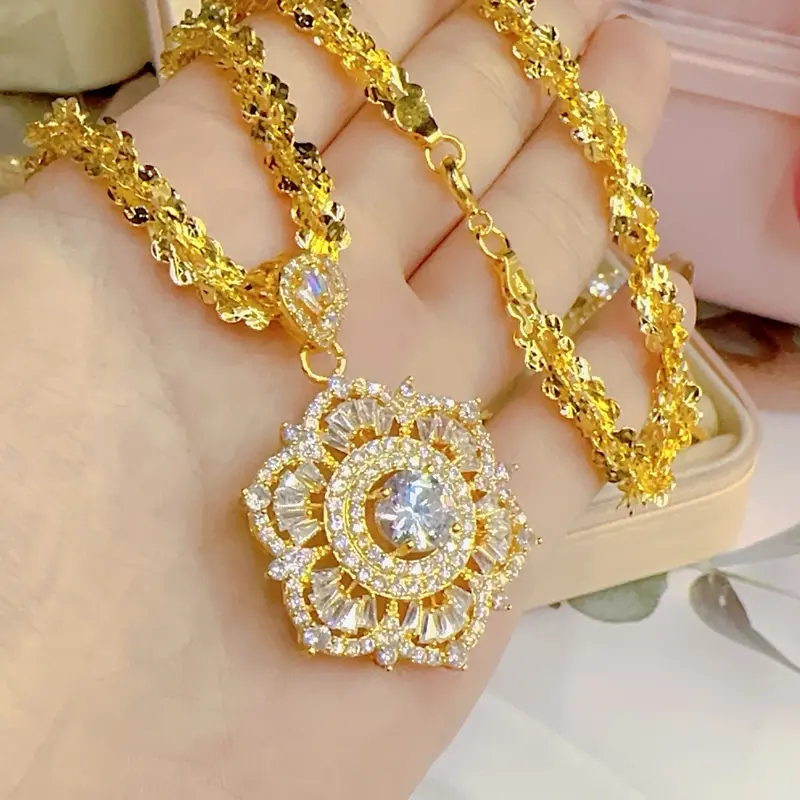 Dây xoắn hoa mai kèm mặt hoa tuyết Women Chain Trang Sức 1