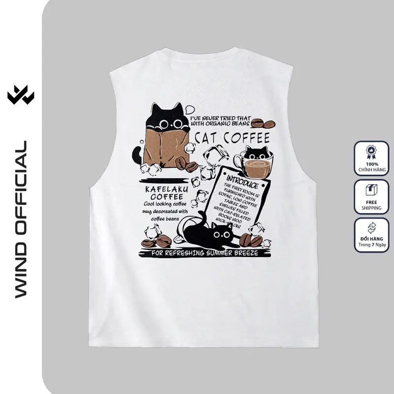 Áo ba lỗ unisex WIND form rộng sát nách KAFELAKU tanktop thời trang nam nữ oversize 7