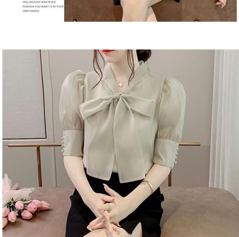 Product Introduction of Áo Tay Phồng, Váy Cao Cấp Mùa Hè Cho Nữ, Thiết Kế Đẹp, Phong Cách Pháp Sang Trọng Độc Đáo Áo Voan Nơ 43