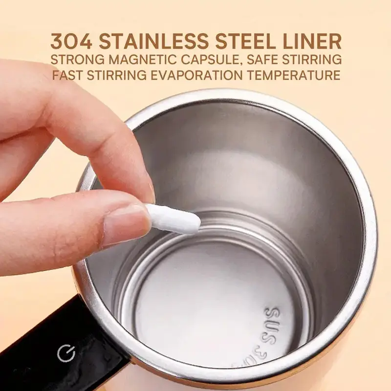 380ML Self Stirring Coffee Cup, USB Rechargeable Smart Magnetic Stirring Coffee Cup, Automatic Mixing Cup for Coffee, Hot Chocolate, Milk, Cream, Drinkware 3