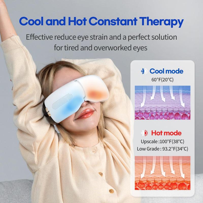 Product Introduction of Wireless Electric Eye Massager, Hot & Cold Compress Eye Massage Tool, Eye Care Instrument for Relaxation & Reducing Eye Strain 2